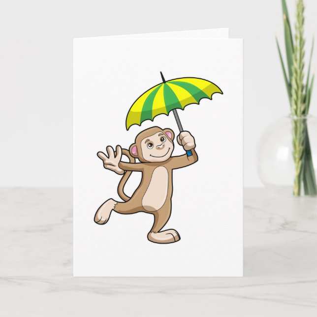 Tarjeta Paraguas de Monkey Rain (Anverso)