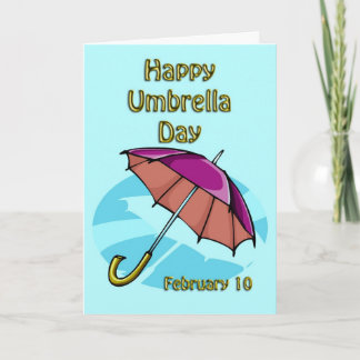Tarjeta Paraguas día 10 de febrero feliz