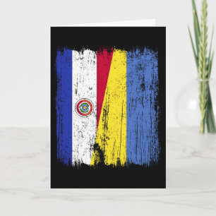Tarjeta Paraguay Ucrania Media Bandera Paraguaya Herencia 