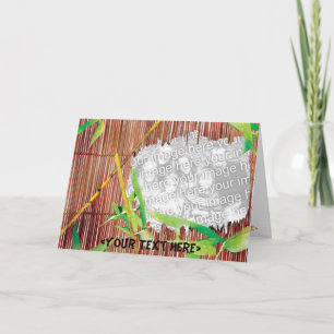 Tarjeta Paraíso a través de una cerca de bambú