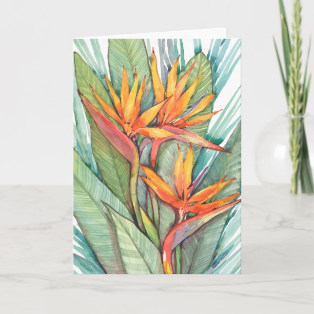 Tarjeta Paraíso botánico tropical II (Anverso)