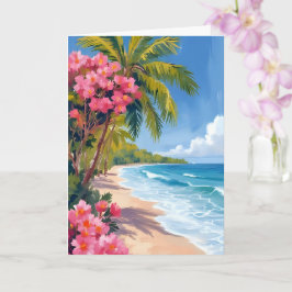 Tarjeta Paraíso de Playa Tropical | Pintura del Océano