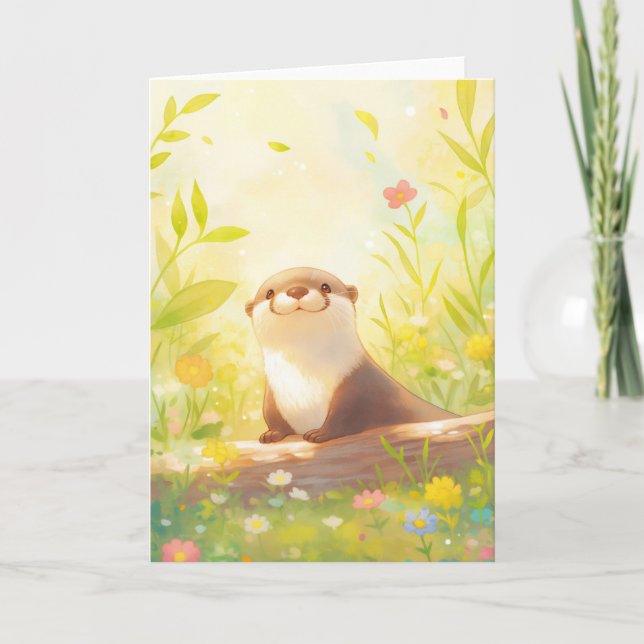 Tarjeta Paraíso primaveral de la nutria (Anverso)