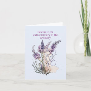 Tarjeta Paraíso Púrpura: Vibrante celebración de verano fl