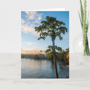 Tarjeta Paraíso tropical al atardecer, Fiyi