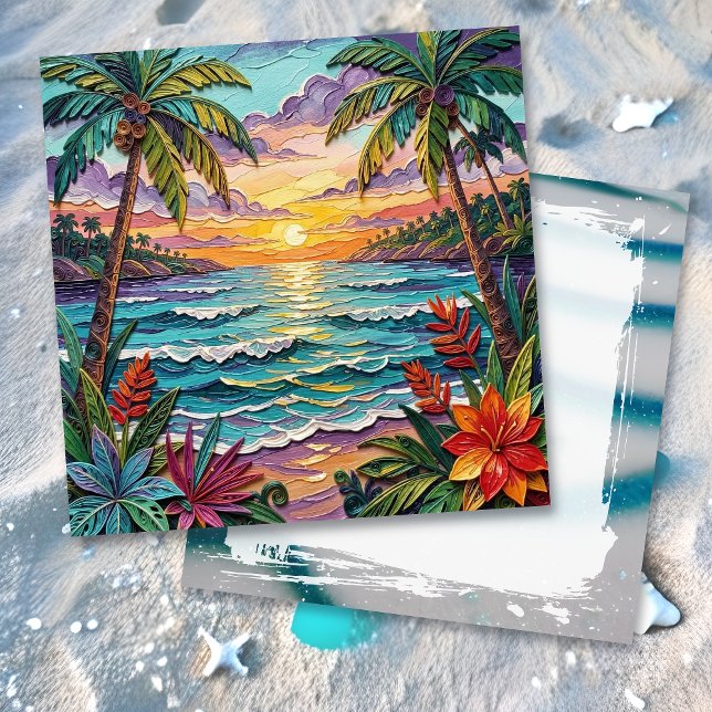 Tarjeta Paraíso Tropical | Costa en Blanco (Subido por el creador)