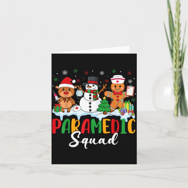Tarjeta Paramedic Squad Reindeer Snowman Gingerbread Chris (Anverso)