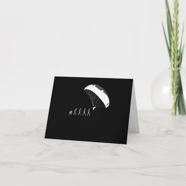 Tarjeta Parapente en paracaídas en alza (Anverso)