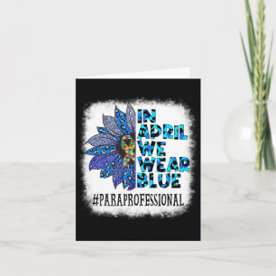 Tarjeta Paraprofesional En Abril Usamos El Autismo Azul En