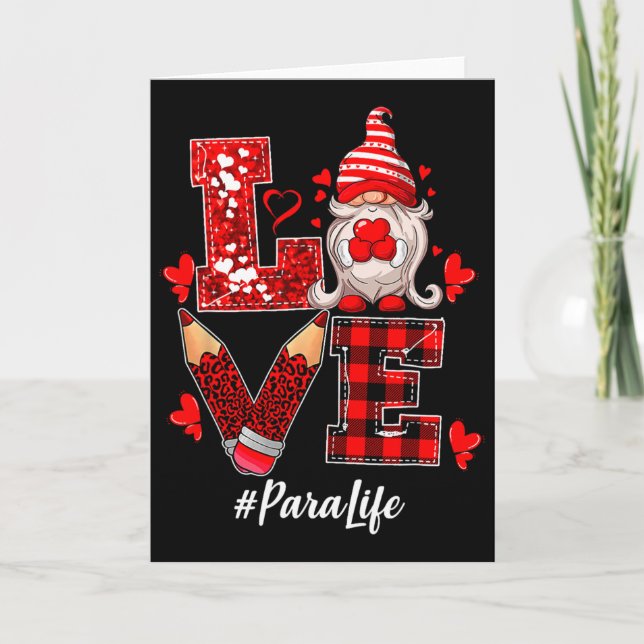 Tarjeta Paraprofesional Para Squad Love Gnome Feliz Valen (Anverso)