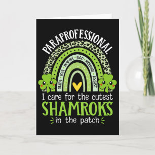 Tarjeta Paraprofesional Tréboles Más Lindos Maestro St Pat