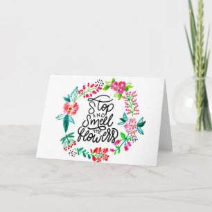 Tarjeta Parar y oler las flores