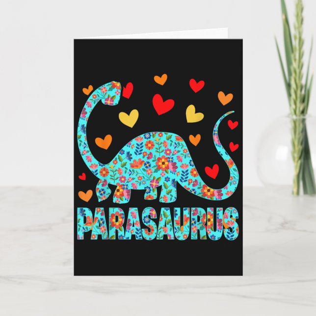 Tarjeta Parasaurus Paraprofessional Paraeducator Dinosaur  (Anverso)