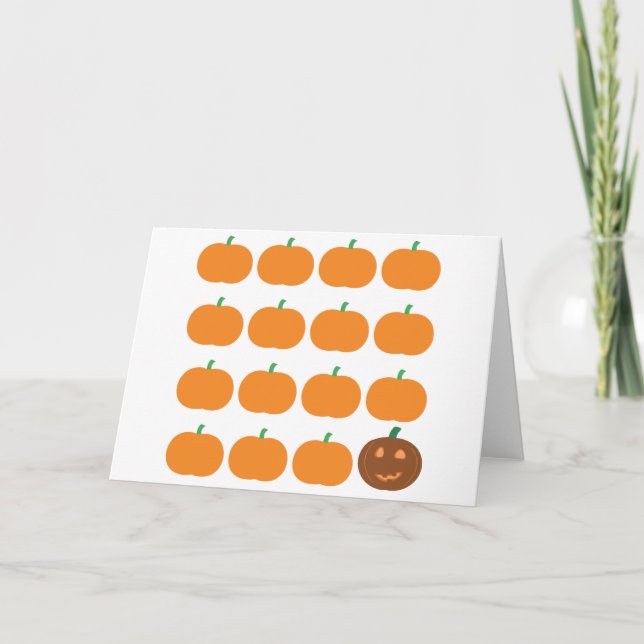 Tarjeta Parche de calabaza cuta de Halloween (Anverso)