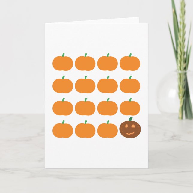 Tarjeta Parche de calabaza cuta de Halloween (Anverso)