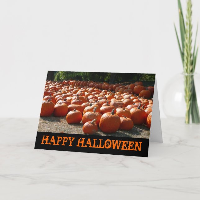 Tarjeta Parche de calabaza Feliz Halloween (Anverso)