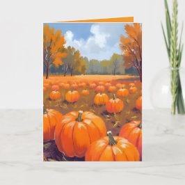 Tarjeta Parche de Calabaza Otoño Día de Acción de Gracias 