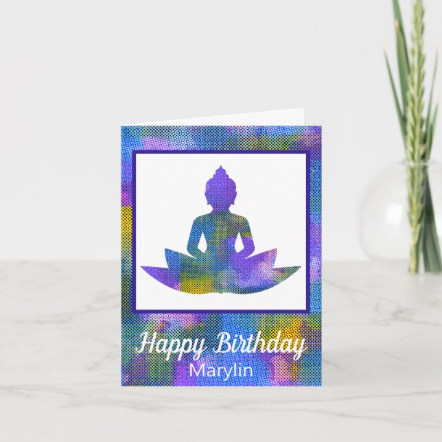 Tarjeta Parche espiritual mitad Yoga Lotus Flor (Anverso)