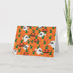 Tarjeta Parche Halloween Ghosts Haunted Pumpkin