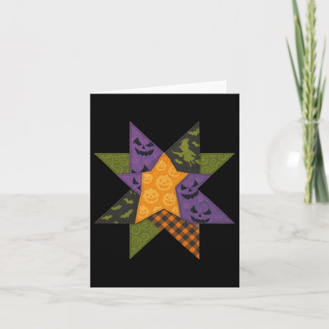 Tarjeta Parche Quilling Block Star Pattern Halloween Qu (Anverso)