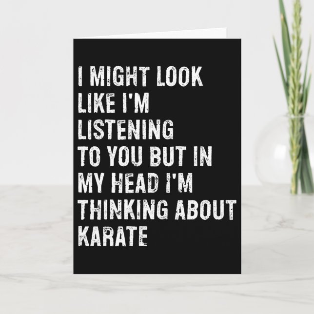 Tarjeta Parece que estoy escuchando Karate divertido (Anverso)