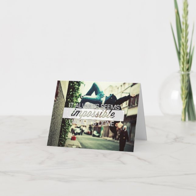 Tarjeta Parece siempre Impossble - cita de motivación (Anverso)