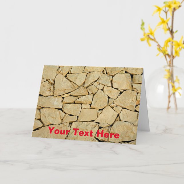 Tarjeta Pared de piedra seca personalizable (flor amarilla)