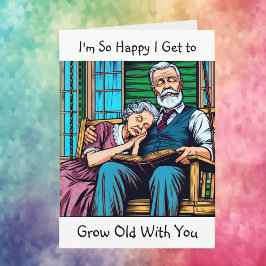 Tarjeta Pareja adorable en columpio del porche durmiendo c