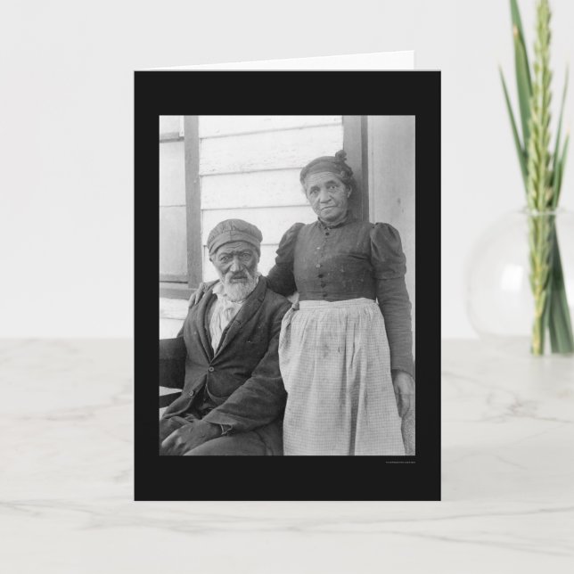 Tarjeta Pareja afroamericana de edad avanzada 1900 (Anverso)