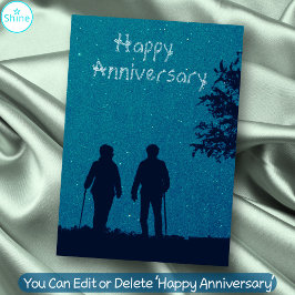 Tarjeta Pareja anciana crece juntos feliz aniversario