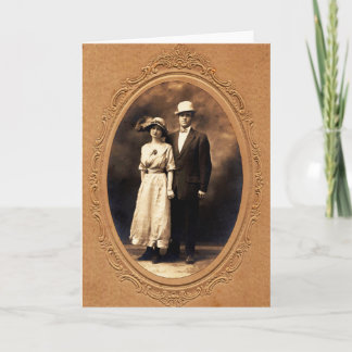 Tarjeta Pareja antigua de sepia de los años 1910, retro de