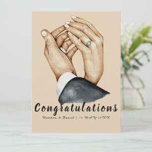 Tarjeta Pareja artística tomados de la mano, regalo de rec