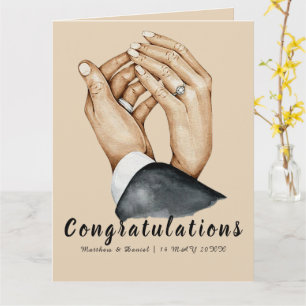Tarjeta Pareja artística tomados de la mano, regalo de rec