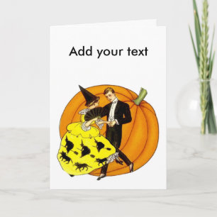 Tarjeta Pareja bailarina de Halloween