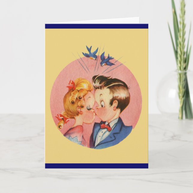 Tarjeta Pareja besándose (Anverso)