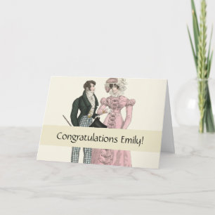 Tarjeta Pareja Boda Antigua 1823 Hombre Mujer Moda