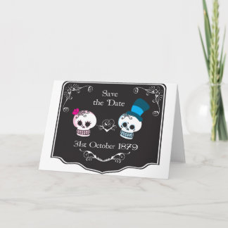 Tarjeta Pareja Boda de cráneo de Dapper