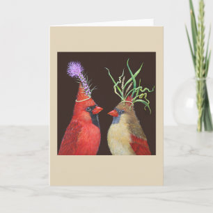 Tarjeta pareja cardinal divertida