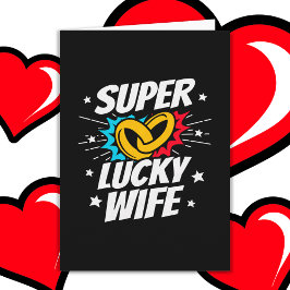 Tarjeta Pareja casada esposa afortunada breve aniversario