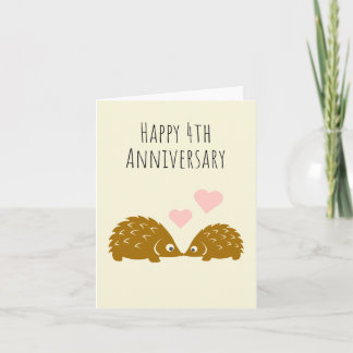 Tarjeta Pareja cubana de peluche - Feliz cuarto aniversari