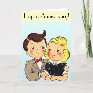 Tarjeta Pareja de aniversario vintage