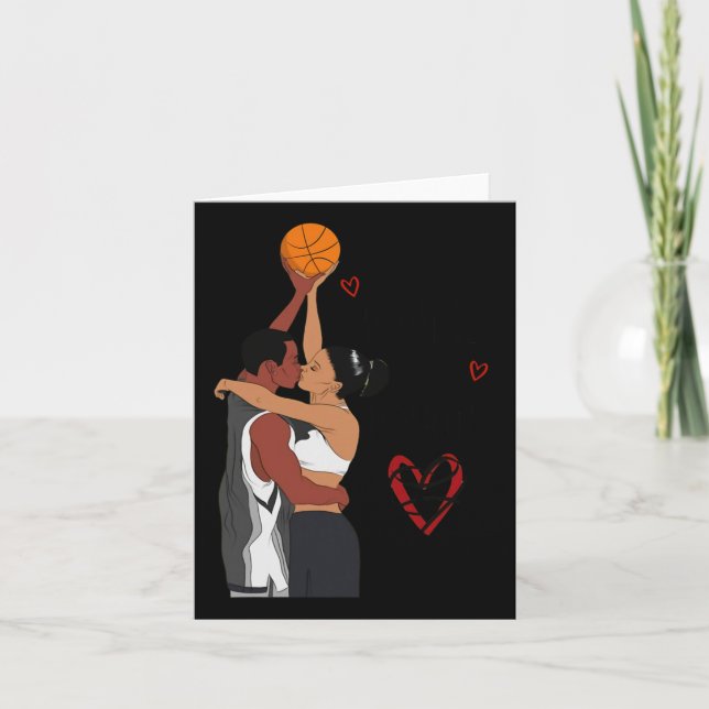 Tarjeta Pareja De Baloncesto Negro Te Amo Doble O Nothi (Anverso)