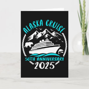 Tarjeta Pareja de boda de aniversario número 50 crucero po