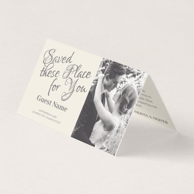 Tarjeta Pareja de Bodas de besos en monocromo (Anverso)