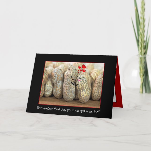 Tarjeta Pareja de cacahuete en aniversario de Cute (Anverso)