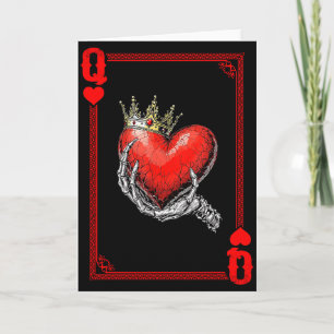Tarjeta Pareja de cartas de juego Reina Rey de Corazones c