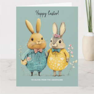 Tarjeta Pareja de conejito de Pascua