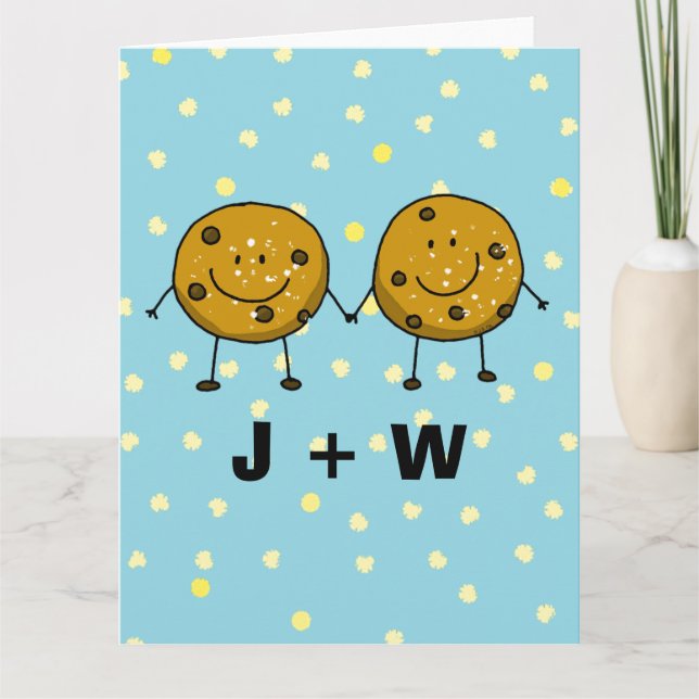 Tarjeta Pareja de cookies personalizados - Sus Iniciales (Anverso)