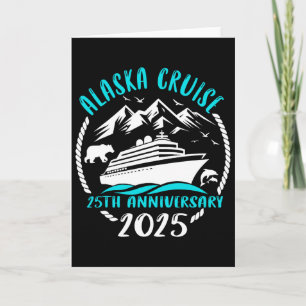 Tarjeta Pareja de crucero por Alaska para bodas y 25 anive