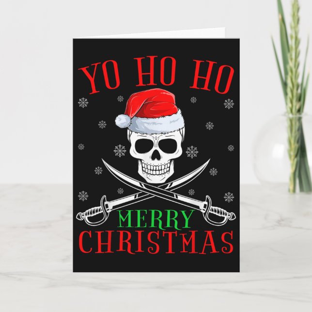 Tarjeta Pareja de enamorados Santa Yo Ho Ho Tasa Navidad A (Anverso)